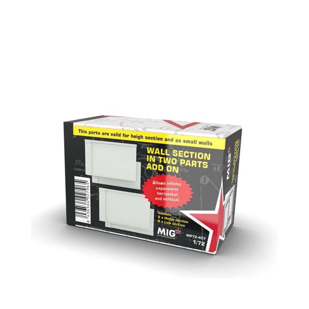 1/72 Wall Section In Two Parts Add On Mig Productions MP72-407 1/72 Wall Section In Two Parts Add On Mig Productions MP72-407