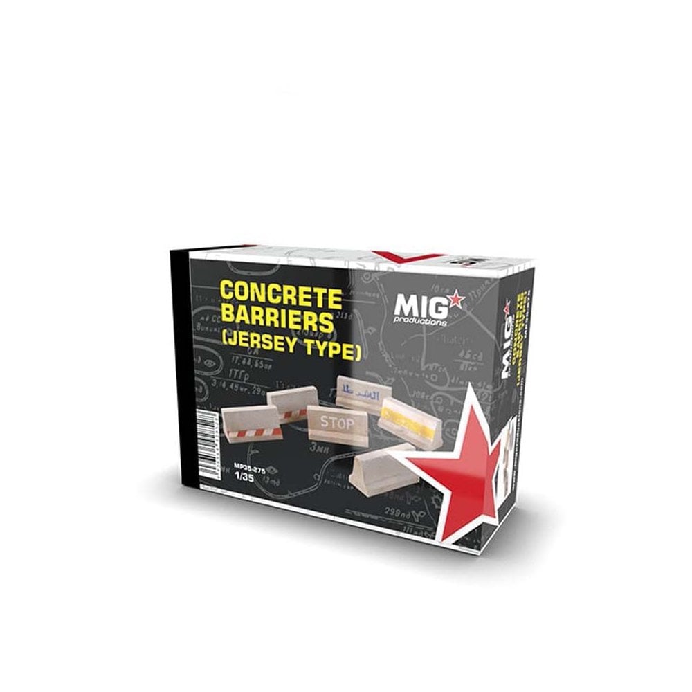 1/35 Concrete Barriers (Jersey Type) Resin Mig Productions MP35-275 1/35 Concrete Barriers (Jersey Type) Resin Mig Productions MP35-275