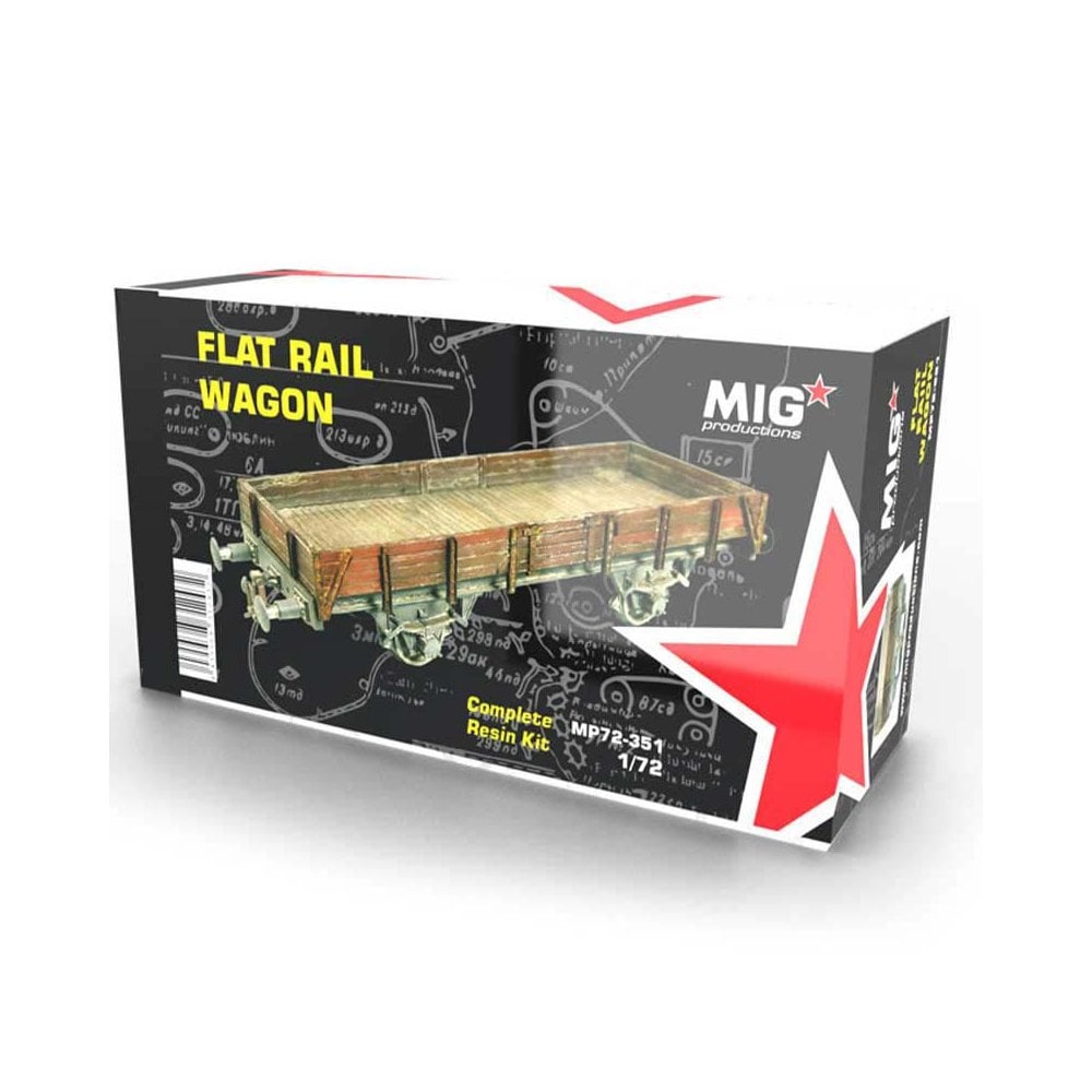 1/72 Flat Rail Wagon Resin Kit Mig Productions MP72-351 1/72 Flat Rail Wagon Resin Kit Mig Productions MP72-351