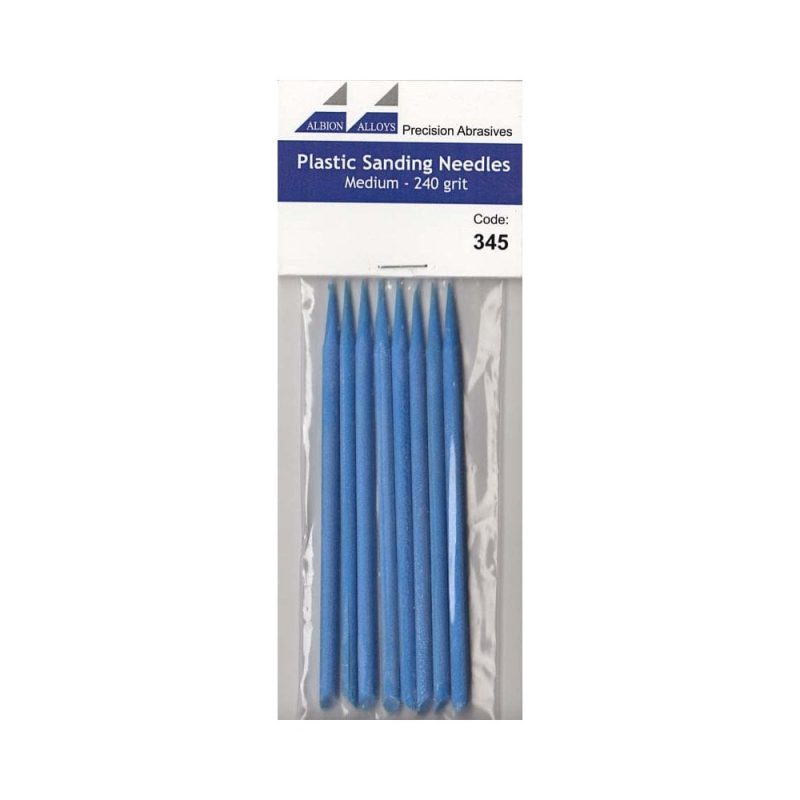 Albion Alloys Medium Blue Plastic Sanding Needles (240 Grit) 345