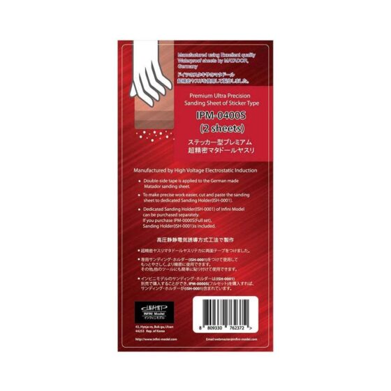 2x Sanding Sheet Grit #400 Infini Model IPM-0400S 2x Sanding Sheet Grit #400 Infini Model IPM-0400S
