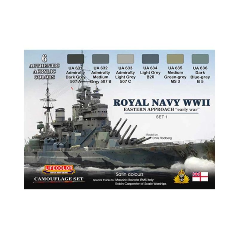 LifeColor Royal Navy WWII Eastern Approach Paint Set 1 CS-33