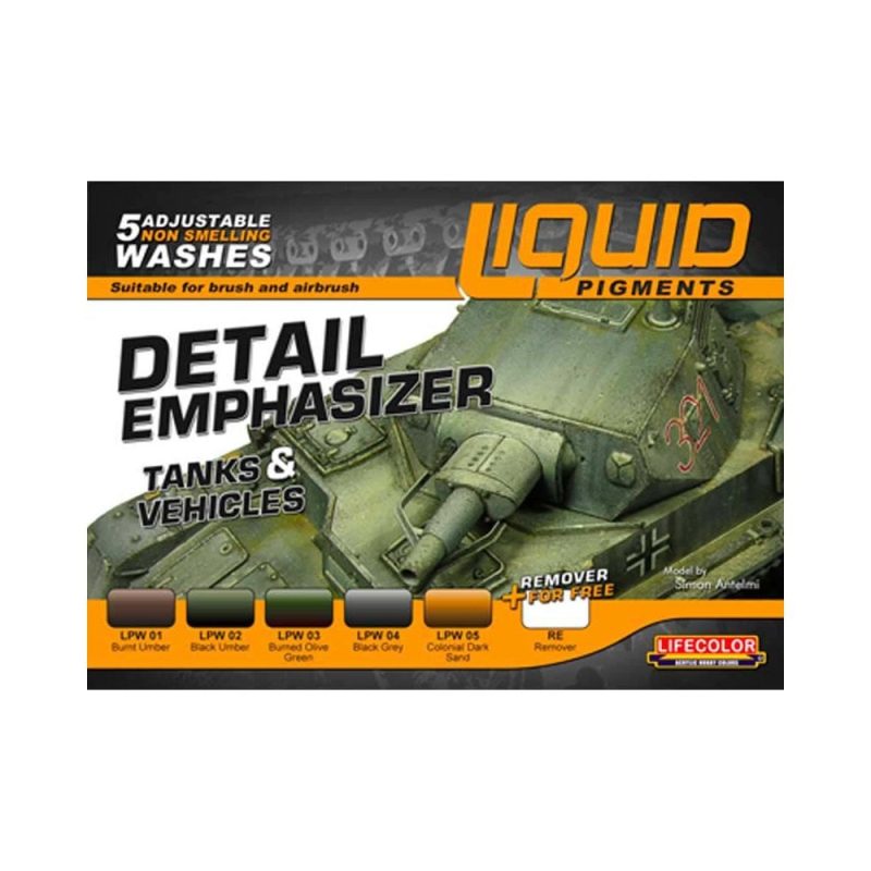 LifeColor Liquid Pigments Detail Tanks Set LP01