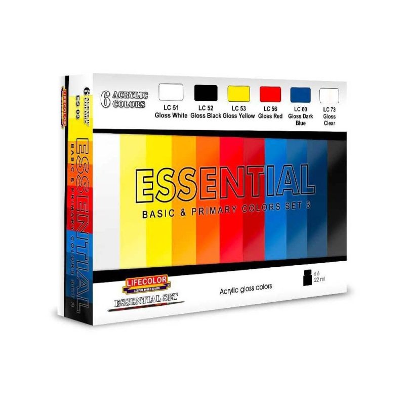 LifeColor Essential Basic & Primary Colours Set 3 (Gloss) ES03