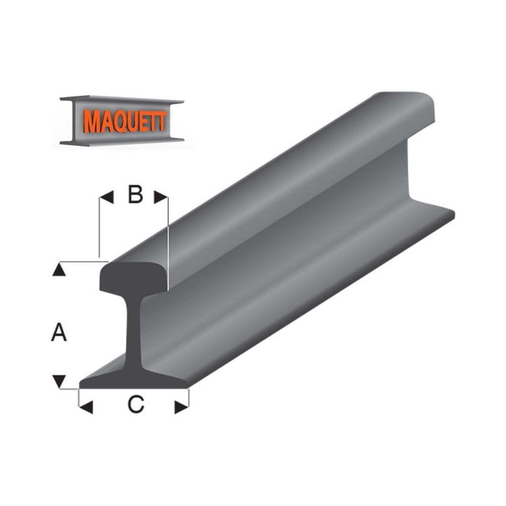 Maquett Styrene Railroad Profile (O) 460-54 Maquett Styrene Railroad Profile (O) 460-54