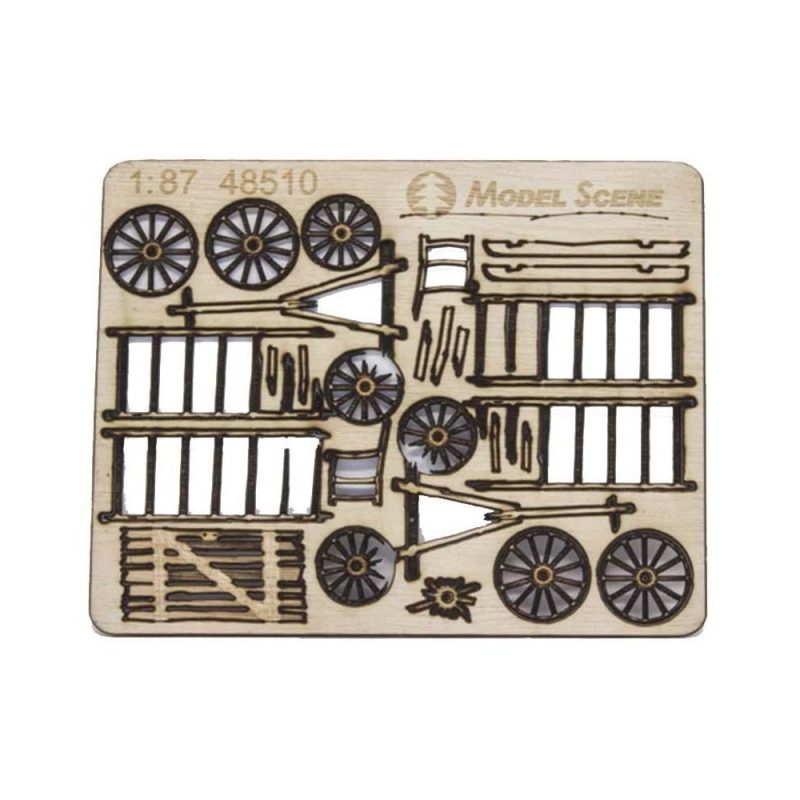 1/87 - HO Wooden Fences - Torso Of Hay Wagon Model Scene 48510