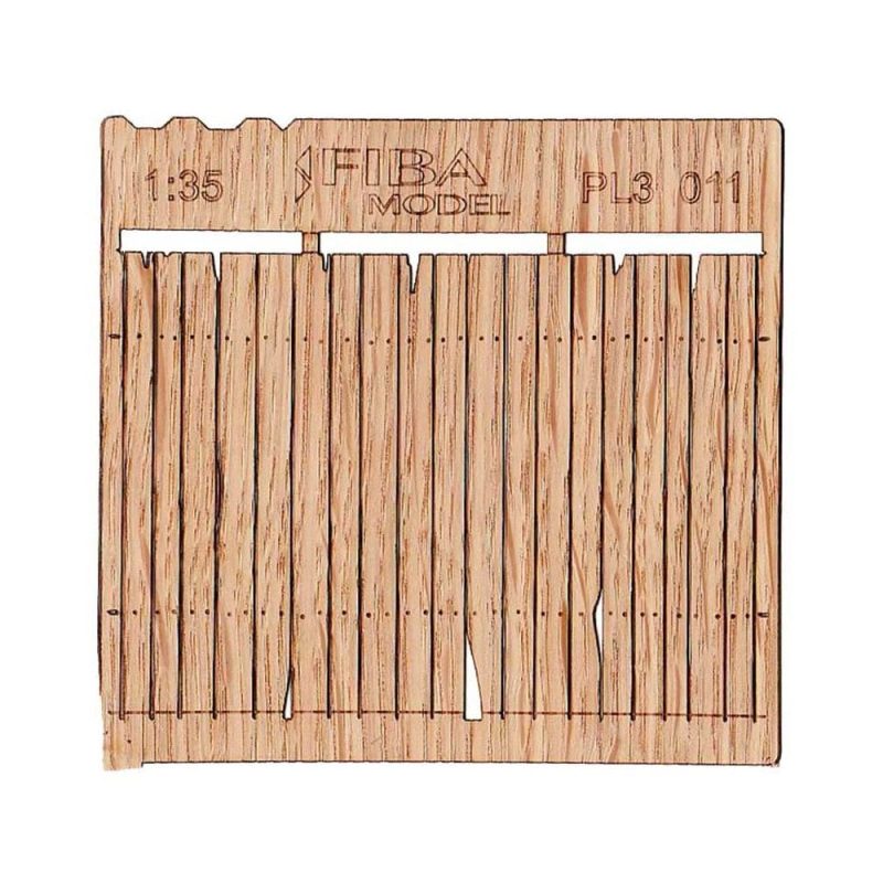 Plain Plank Cedar Fence Rustic (2pcs) Model Scene PL3-011