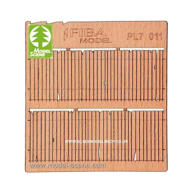 1/72 Wooden Fences - Plain Plank Cedar - Rustic Model Scene PL7-011