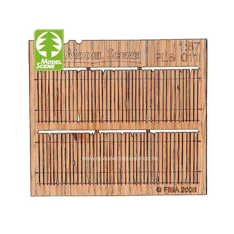 1/87 - HO Wooden Fences - Plain Plank Cedar - Rustic Model Scene PL8-011