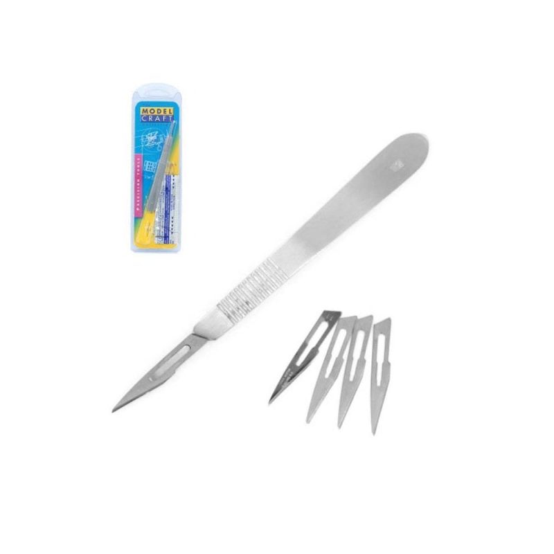 S/S Scalpel Handle No.3 With No.11 Blades Modelcraft PKN1214/3/11