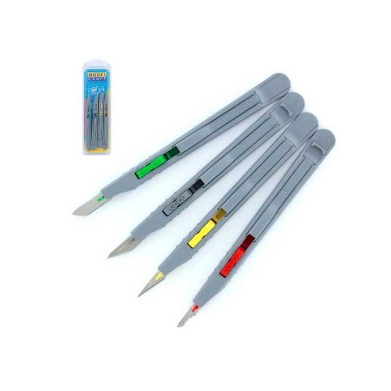 Retractable Safety Knife Set No.10,10A,11,15 Modelcraft PKN3216/S