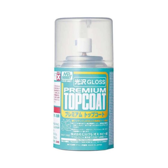 Mr Hobby - Mr Premium Top Coat Gloss Spray (88ml) B-601 Mr Hobby - Mr Premium Top Coat Gloss Spray (88ml) B-601