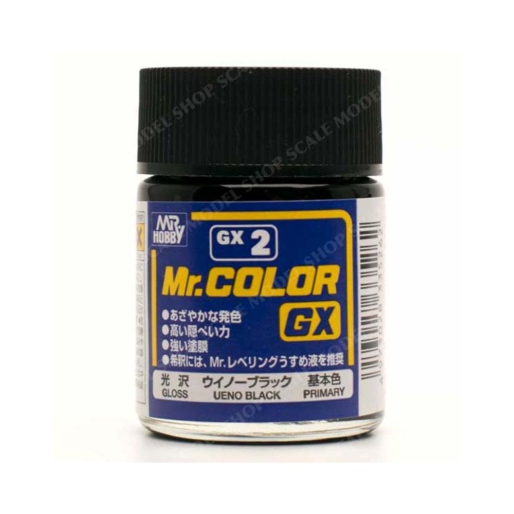 Mr Color - Ueno Black - GX Lacquer (18ml) GX-2 Mr Color - Ueno Black - GX Lacquer (18ml) GX-2