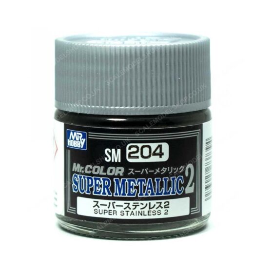 Mr Hobby - Super Metallic II - 10ml Super Stainless Mr Color | SM-204 Mr Hobby - Super Metallic II - 10ml Super Stainless Mr Color | SM-204