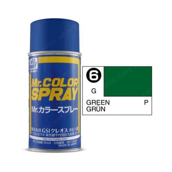 100ml Green Mr Color Spray S-006 100ml Green Mr Color Spray S-006
