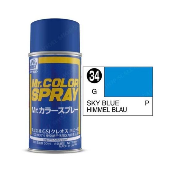 100ml Sky Blue Mr Color Spray S-034 100ml Sky Blue Mr Color Spray S-034