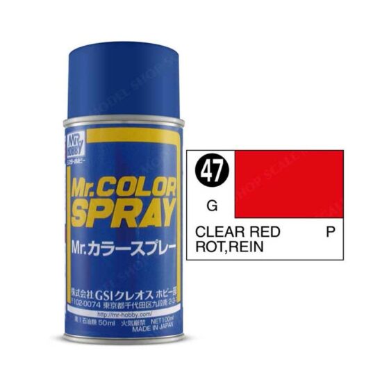 100ml Clear Red Mr Color Spray S-047 100ml Clear Red Mr Color Spray S-047