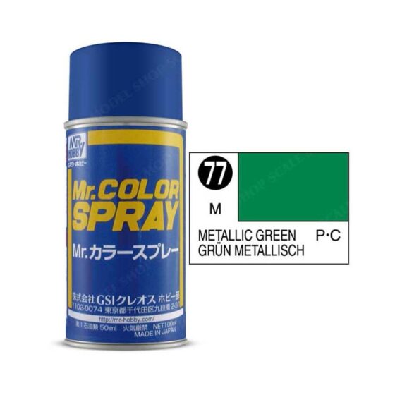 100ml Metallic Green Mr Color Spray S-077 100ml Metallic Green Mr Color Spray S-077