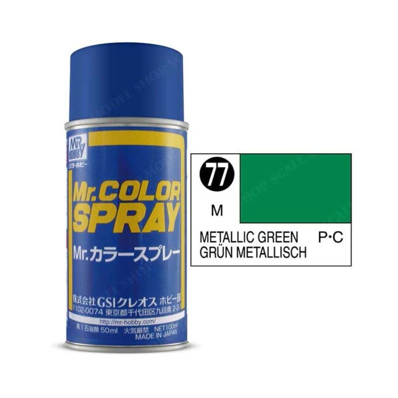 100ml Metallic Green Mr Color Spray S-077