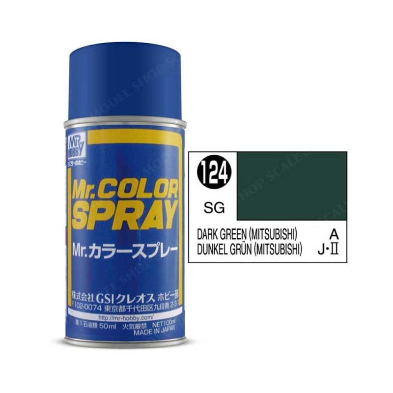 100ml Dark Green (Mitsubishi) Mr Color Spray S-124 100ml Dark Green (Mitsubishi) Mr Color Spray S-124