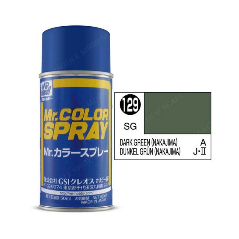 100ml Dark Green (Nakajima) Mr Color Spray S-129 100ml Dark Green (Nakajima) Mr Color Spray S-129