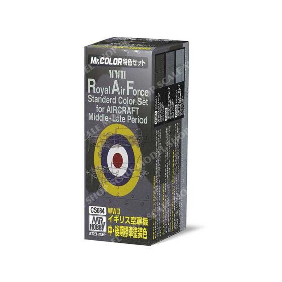 Mr Hobby - WWII R.A.F. Standard Color Set For Aircraft Middle Late Period [Mr Color] CS684
