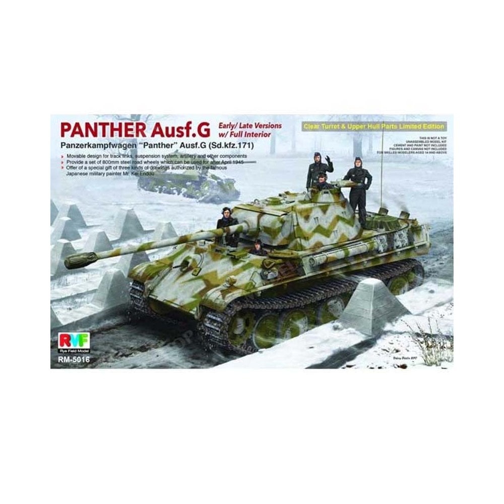 1/35 Panther Ausf.G Early/Late w/full interior (Sd.kfz.171) Rye Field Models RM5016 1/35 Panther Ausf.G Early/Late w/full interior (Sd.kfz.171) Rye Field Models RM5016