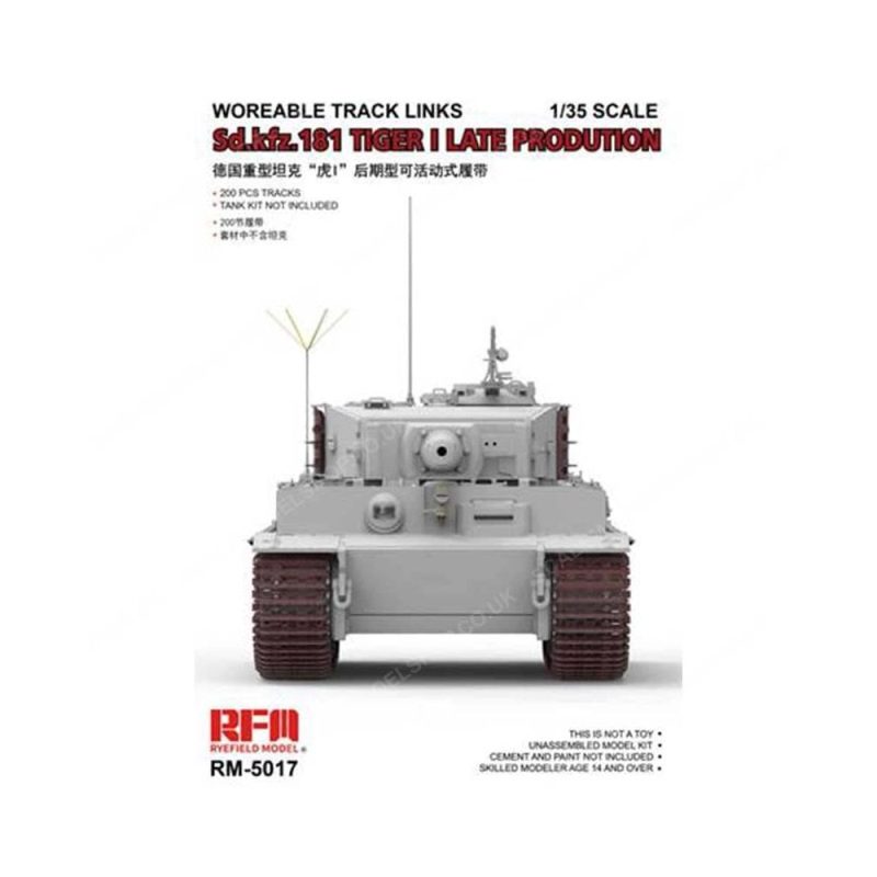 1/35 Workable Track Links For Tiger I Late Production Rye Field Models RM5017