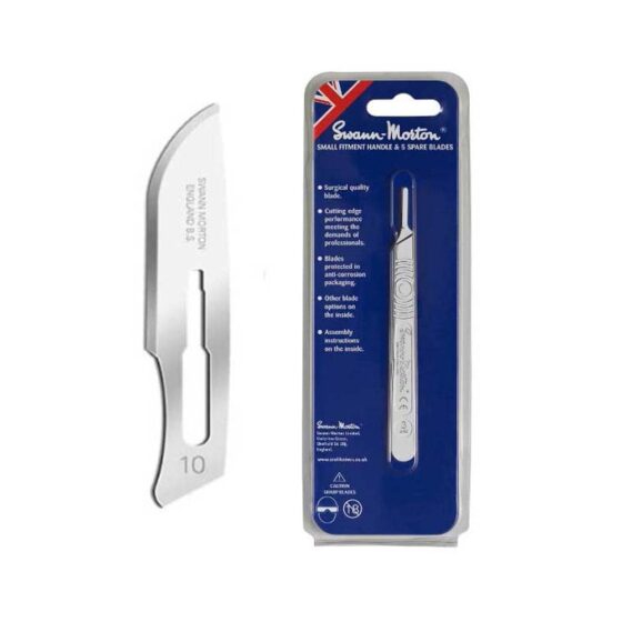 Swann Morton No.3 Metal Handle Set with 5x No.10 Blades 9209 Swann Morton No.3 Metal Handle Set with 5x No.10 Blades 9209