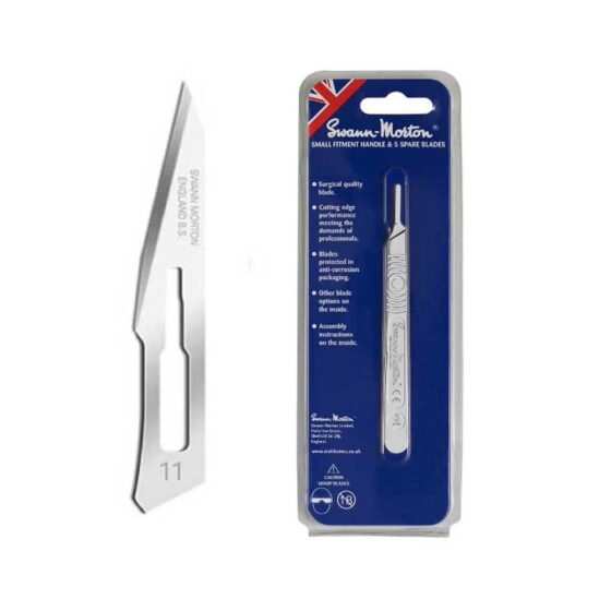 Swann Morton No.3 Metal Handle Set with 5x No.11 Blades 9211 Swann Morton No.3 Metal Handle Set with 5x No.11 Blades 9211