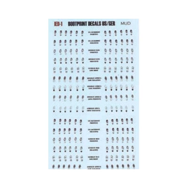 1/35 Bootprint Decals Mud Effect Uschi van der Rosten 1013 1/35 Bootprint Decals Mud Effect Uschi van der Rosten 1013