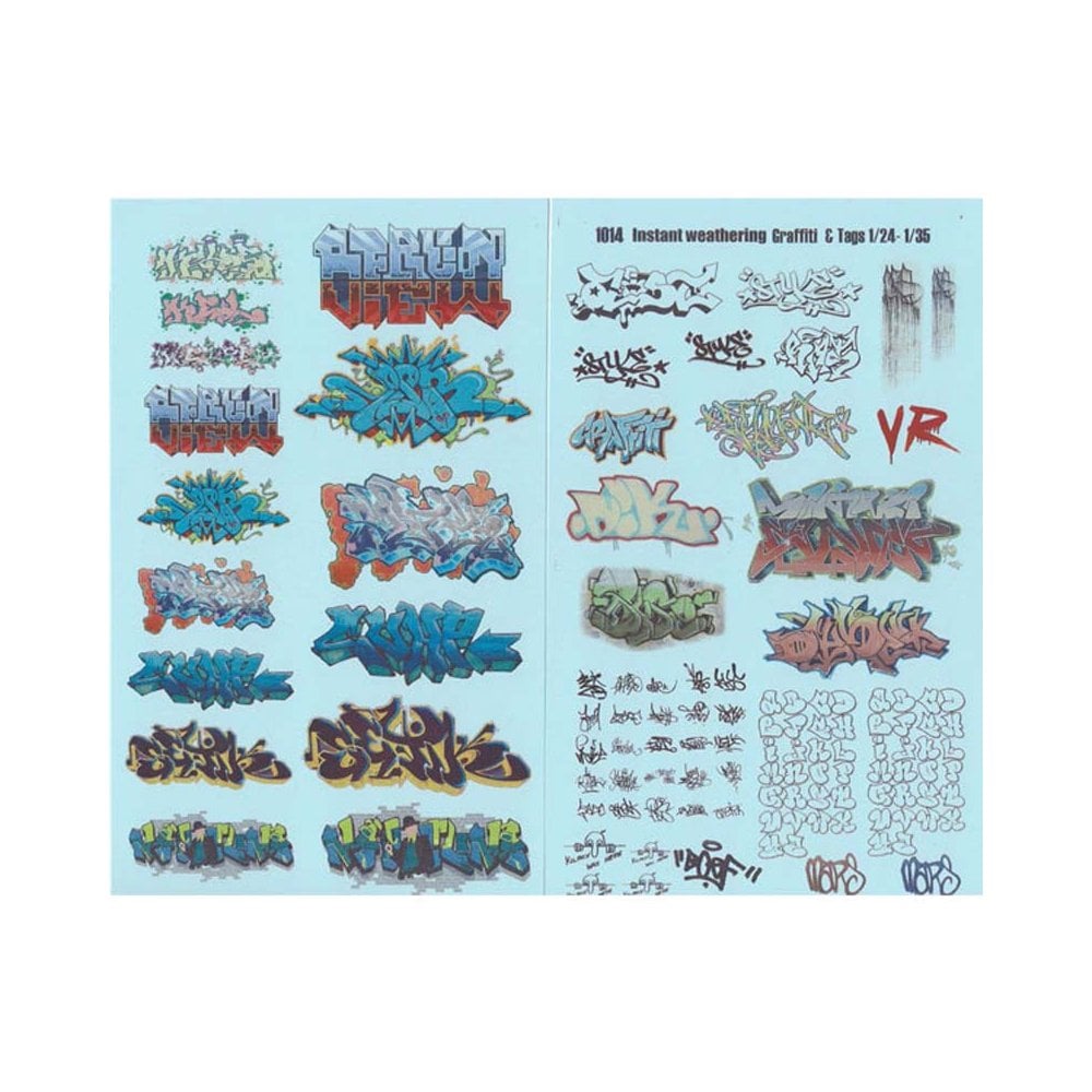 1/72 - 1/25 Graffiti Tags and Letters Decals Uschi van der Rosten 1014 1/72 - 1/25 Graffiti Tags and Letters Decals Uschi van der Rosten 1014