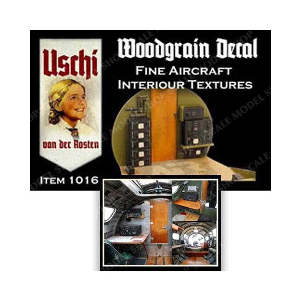 1/32 - 1/48 Woodgrain Decal, Aircraft Fine Aircraft Interior Textures Uschi van der Rosten 1016 1/32 - 1/48 Woodgrain Decal, Aircraft Fine Aircraft Interior Textures Uschi van der Rosten 1016