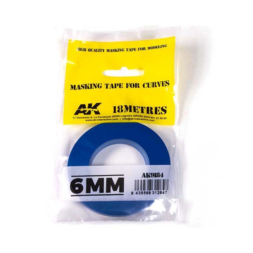 AK Interactive Blue Masking Tape For Curves (6mm) AK-9184 AK Interactive Blue Masking Tape For Curves (6mm) AK-9184