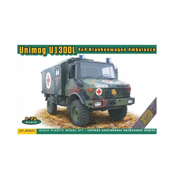 1/72 Unimog U1300L (4x4) Ambulance ACE Models 72451 1/72 Unimog U1300L (4x4) Ambulance ACE Models 72451