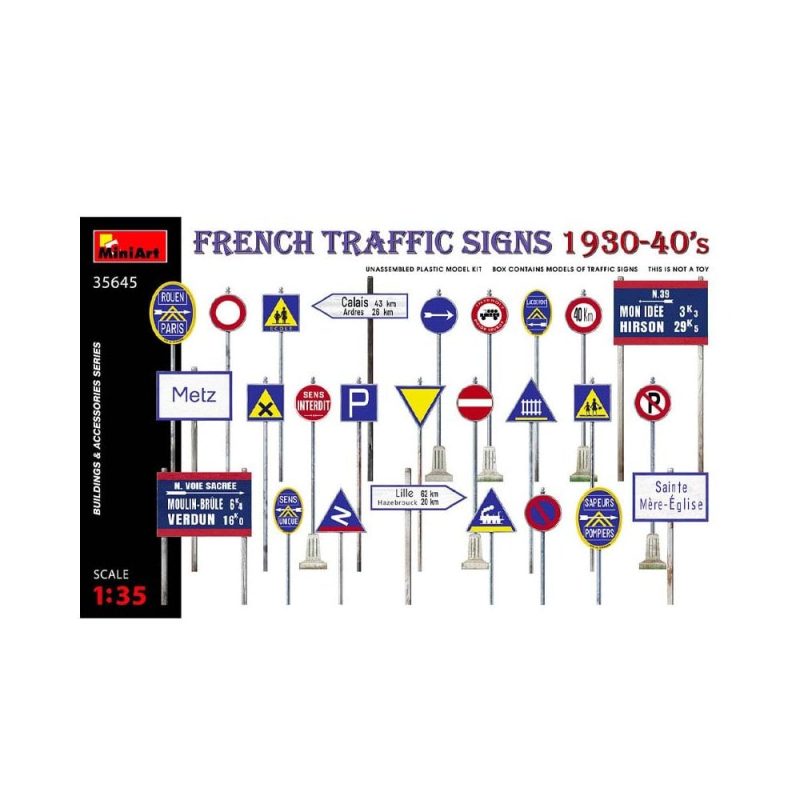Miniart Traffic Signs France 1930-40s (1/35) 35645