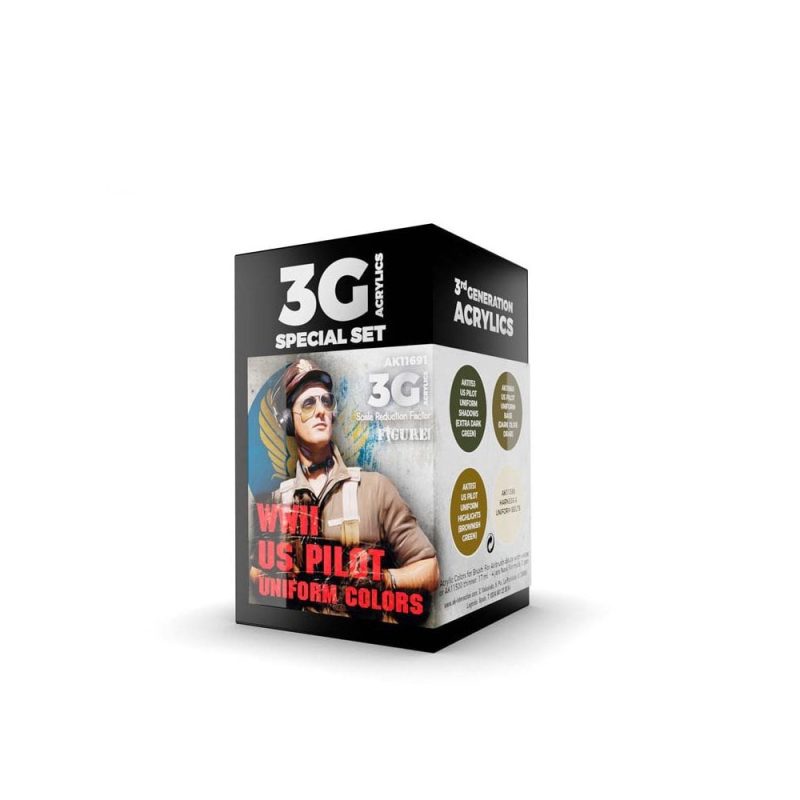 AK Interactive WWII US Uniform Colors Set 3rd Gen Aircraft Series AK-11691