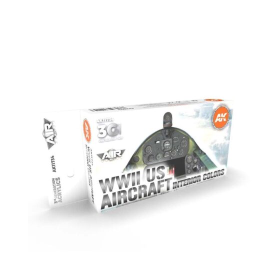 AK Interactive WWII US Aircraft Interior Colors Set 3rd Gen Aircraft Series AK-11734 AK Interactive WWII US Aircraft Interior Colors Set 3rd Gen Aircraft Series AK-11734