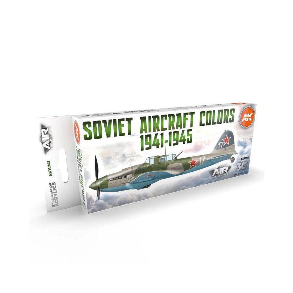 AK Interactive Soviet Aircraft Colors 1941-1945 Set 3rd Gen Aircraft Series AK-11741 AK Interactive Soviet Aircraft Colors 1941-1945 Set 3rd Gen Aircraft Series AK-11741