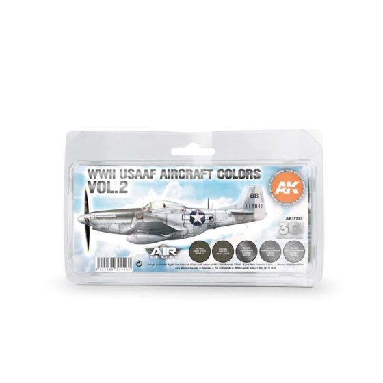 AK Interactive WWII USAAF Aircraft Colors Vol.2 Set 3rd Gen Aircraft Series AK-11733 AK Interactive WWII USAAF Aircraft Colors Vol.2 Set 3rd Gen Aircraft Series AK-11733