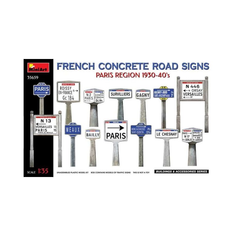 Miniart Concrete Signs France 1930-40s Paris (1/35) 35659