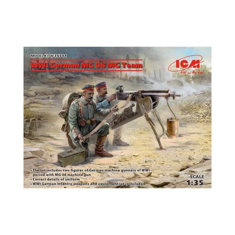 1/35 WWI German MG08 MG Team (2 figures) ICM 35711