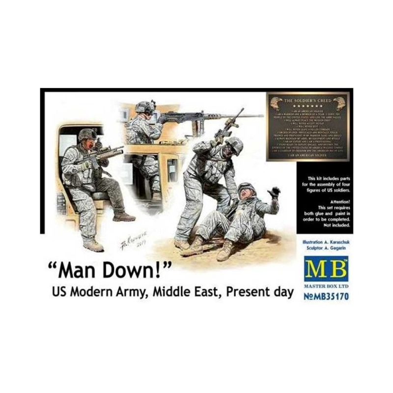 Master Box Man Down! US Army Middle East Present Day (1/35) MB-35170