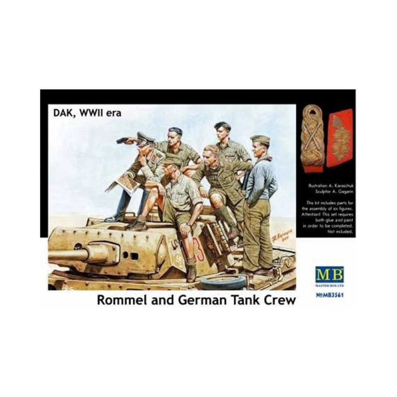 Rommel and German Tank Crew - Masterbox 1:35 DAK WWII era MAS3561 