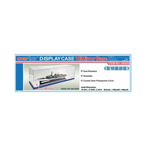 Display Case 501x149x146mm w/Mirror Base Trumpeter 09850 Display Case 501x149x146mm w/Mirror Base Trumpeter 09850
