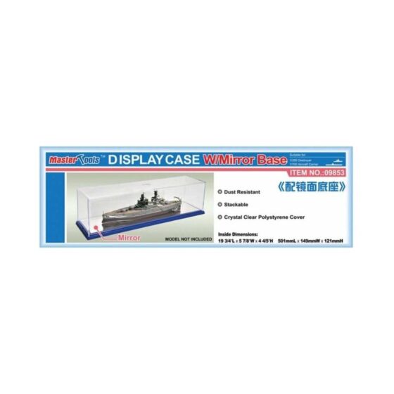 Display Case 501x149x121mm w/Mirror Base Trumpeter 09853 Display Case 501x149x121mm w/Mirror Base Trumpeter 09853