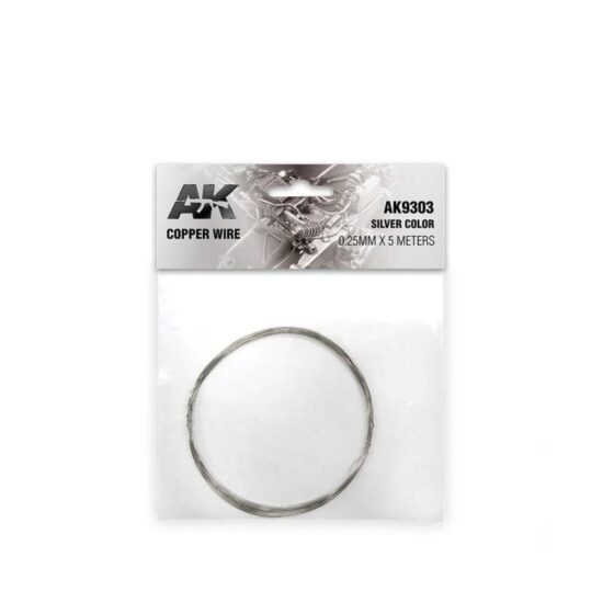 AK Interactive Copper Wire 0.25mm x 5 Meters Silver Color AK-9303 AK Interactive Copper Wire 0.25mm x 5 Meters Silver Color AK-9303
