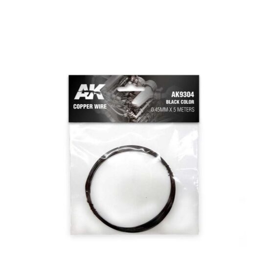 AK Interactive Copper Wire 0.45mm x 5 Meters Black Color AK-9304 AK Interactive Copper Wire 0.45mm x 5 Meters Black Color AK-9304