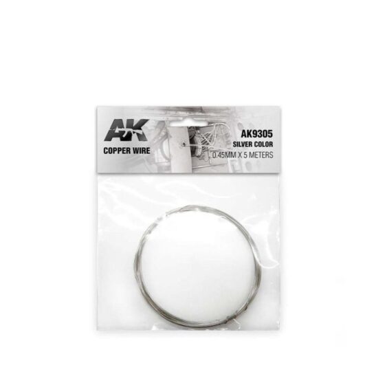 AK Interactive Copper Wire 0.45mm x 5 Meters Silver Color AK-9305 AK Interactive Copper Wire 0.45mm x 5 Meters Silver Color AK-9305