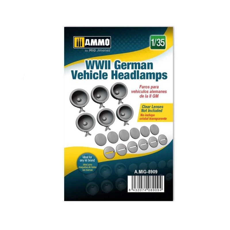1/35 WWII German Vehicle Headlamps AMIG8909 Ammo